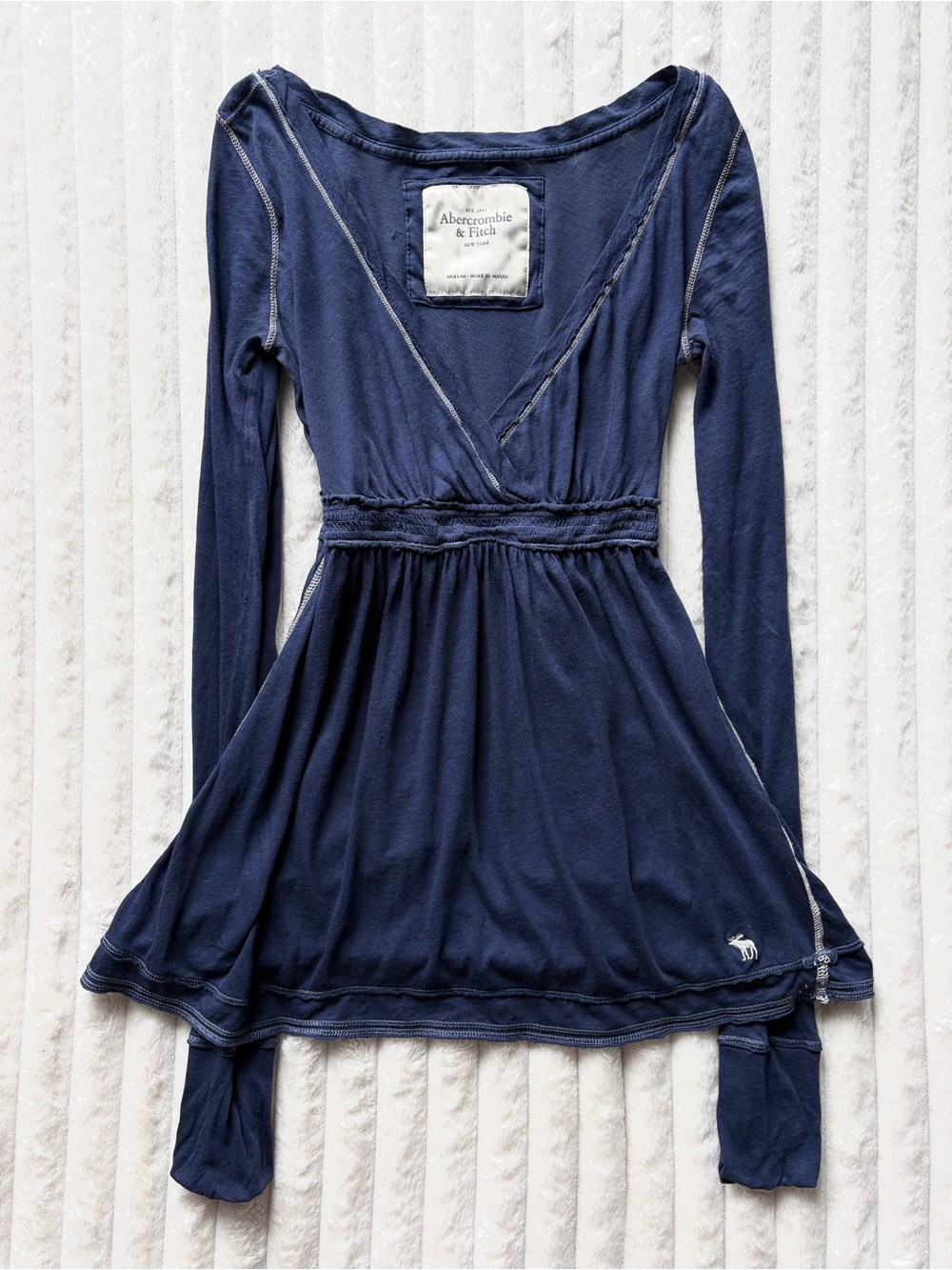 Vintage RARE Abercrombie & Fitch Navy Babydoll Top